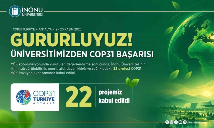 İnönü Üniversitesi 22 proje ile COP31'te YÖK pavilyonunda yerini alacak