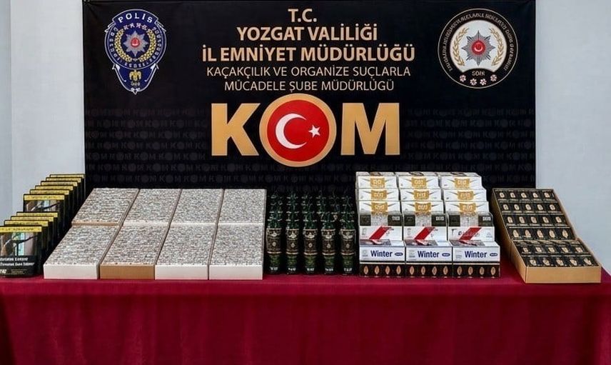 Çekerek'te iş yerine baskın: 35 bin makaron, 50 kg tütün ve 25 kg çay ele geçirildi