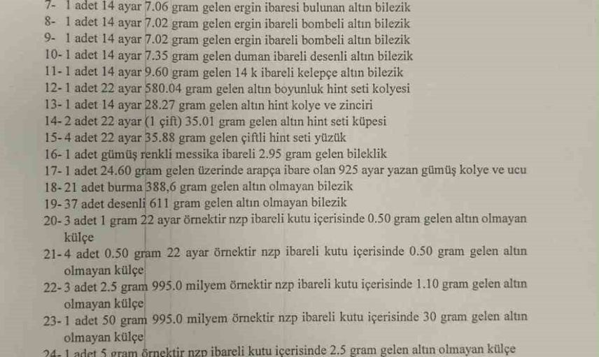Bilirkişi raporu: düğünde takılan 97 parça takının 76'sı altın değil