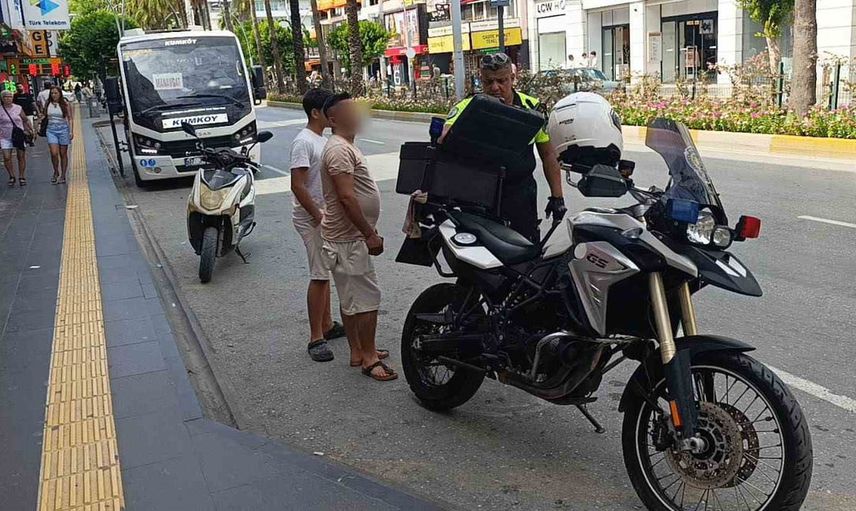 Manavgat'ta plakasız motorlu bisiklet iddiası 46 bin lira ceza ve 1 aylık men getirdi