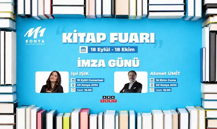M1 Konya AVM'de edebiyat rüzgârı bir ay sürecek kitap fuarı