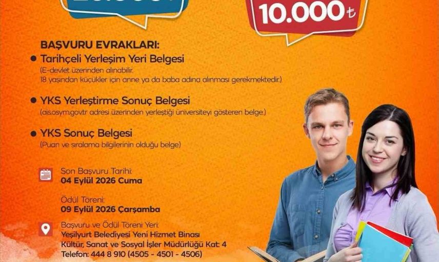 Eğitim yolculuğuna katkı: Yeşilyurt'tan YKS'de dereceye girenlere ödül