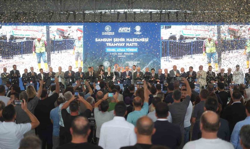Şehir hastanesine raylı erişim genişliyor: Samsun tramvay hattının temeli atıldı
