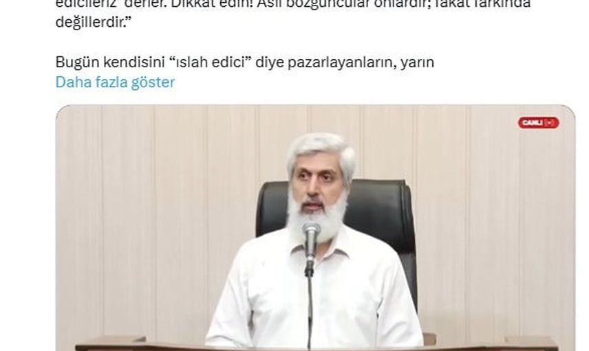 Başdanışmandan Kuytul'a uyarı: din kisvesiyle nüfuz devşirmeye kalkışmayın