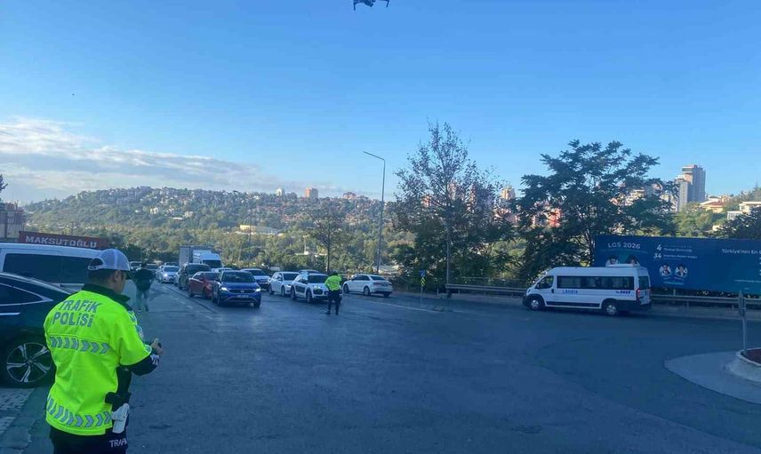 Bahçeşehir kavşaklarında dronla yürütülen denetimde 83 araca 366 bin 38 lira ceza
