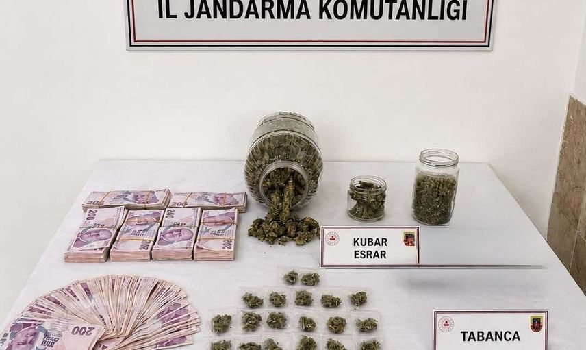 Jandarmanın Nazilli operasyonunda araç ve evde esrar, silah ile 170 bin lira ele geçirildi