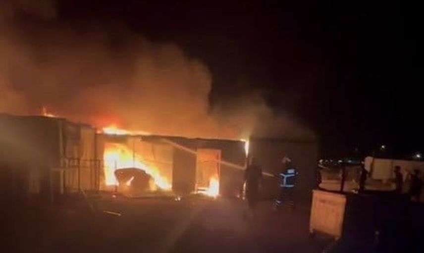 Adıyaman'da işçi barınma konteynerlerinde çıkan yangın can kaybı olmadan söndürüldü