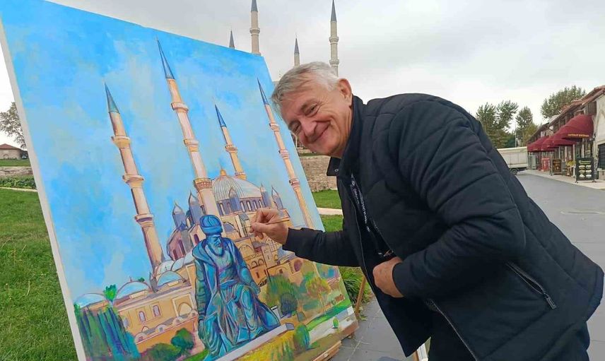 Uluslararası ressamlar Selimiye'nin görkemini Edirne'de tuvale döktü