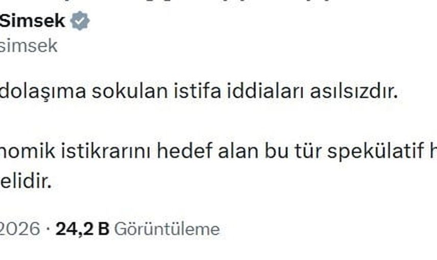Şimşek'ten istifa söylentilerine net yalanlama
