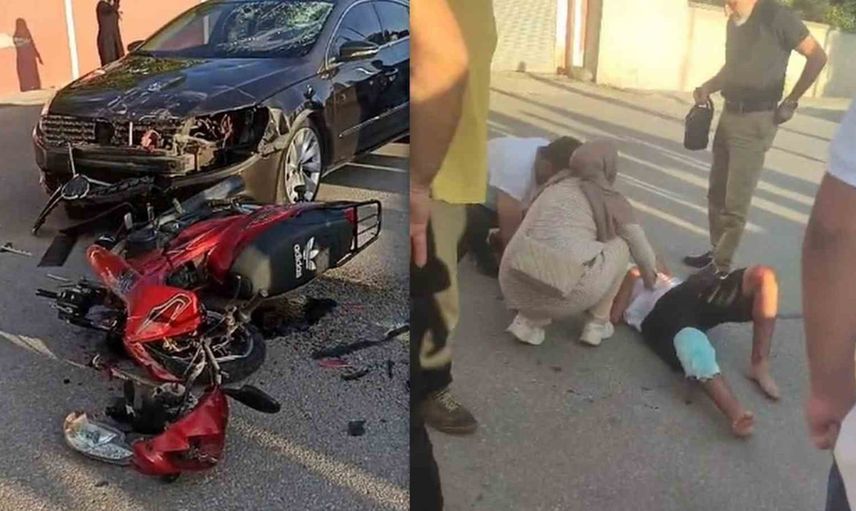 Erzincan Kavakyolu'nda çarpışma: motosiklet sürücüsü ve arkadaşı hastaneye kaldırıldı
