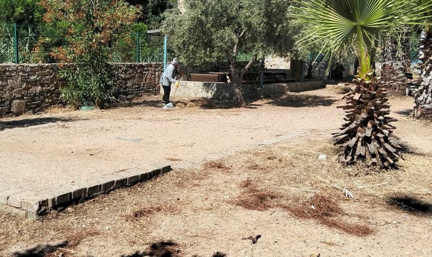 Bodrum'da kapsamlı ot temizliği: okullar yeni döneme hazırlanıyor