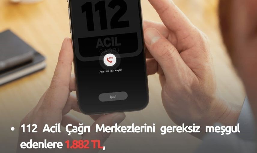 Amasya'da acil hattı meşgul edenlere 56 bin 469 lira ceza; asılsız çağrılar yüzde 20,81