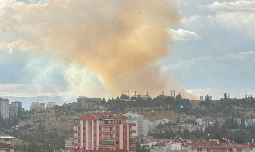 Etimesgut'ta otluk arazide yangın: ekiplerin söndürme çalışmaları sürüyor