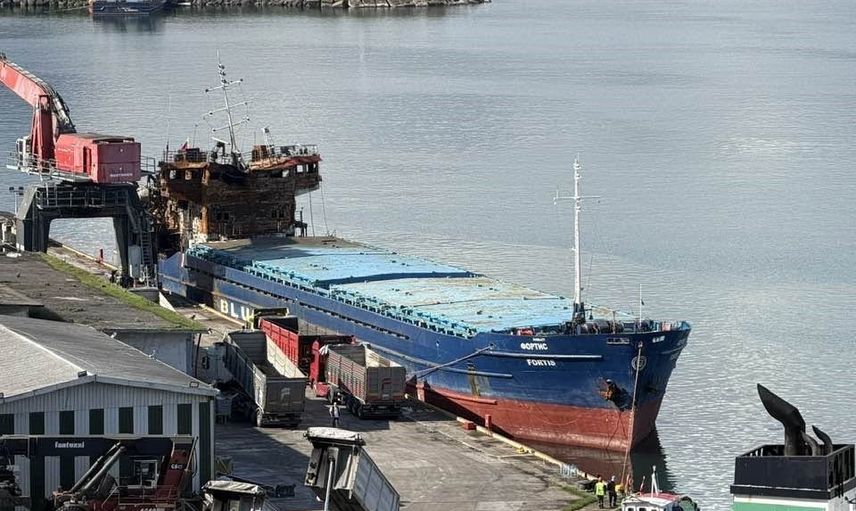 Giresun limanına çekilen hasarlı Fortis gemisinden yayılan yanık kokusu soru işareti bıraktı