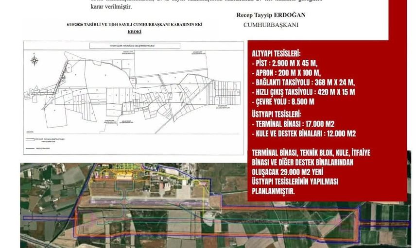 Cumhurbaşkanının talimatı sonrası Aydın Çıldır havalimanı bölgesinde acele kamulaştırma kararı