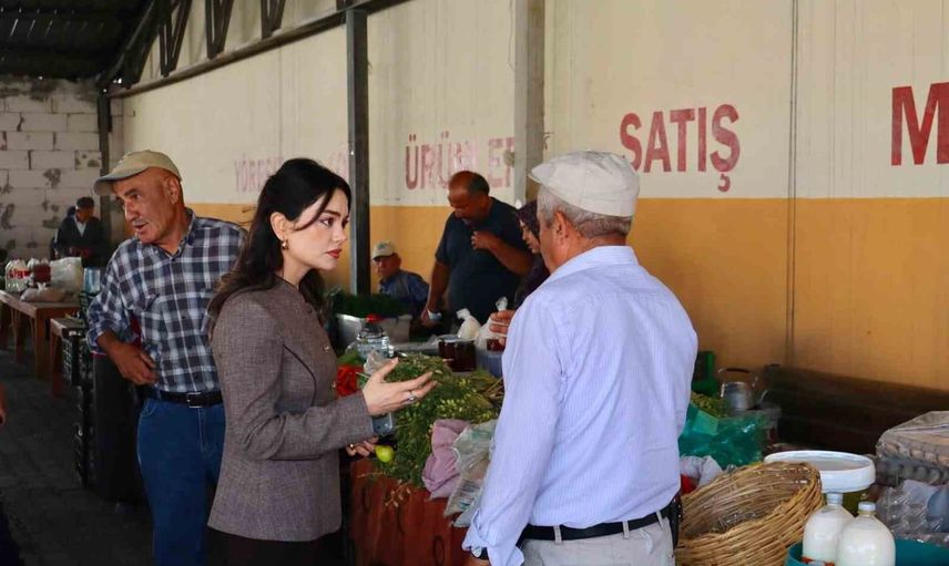 Kıbrıscık pazarında feyza yılmaz'ın saha ziyareti