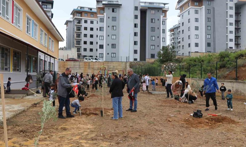 Minik eller geleceğe zeytin fidanı dikti