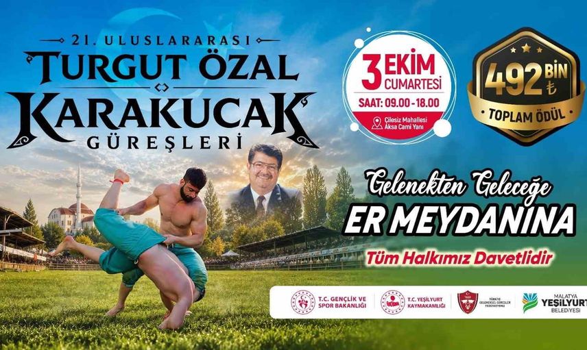 Malatya'da er meydanı canlanıyor: 21. Turgut Özal karakucak güreşleri 3 ekimde