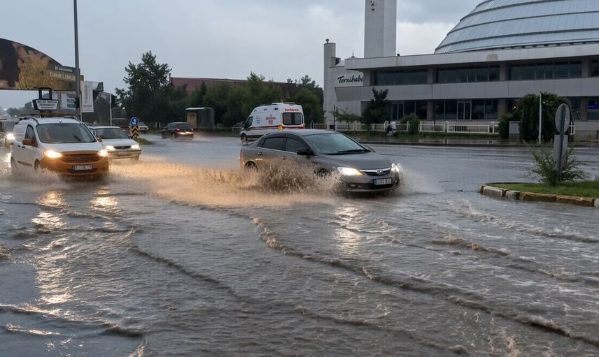 Erzincan’da akşam sağanağı bazı evlerin kapılarını zorladı