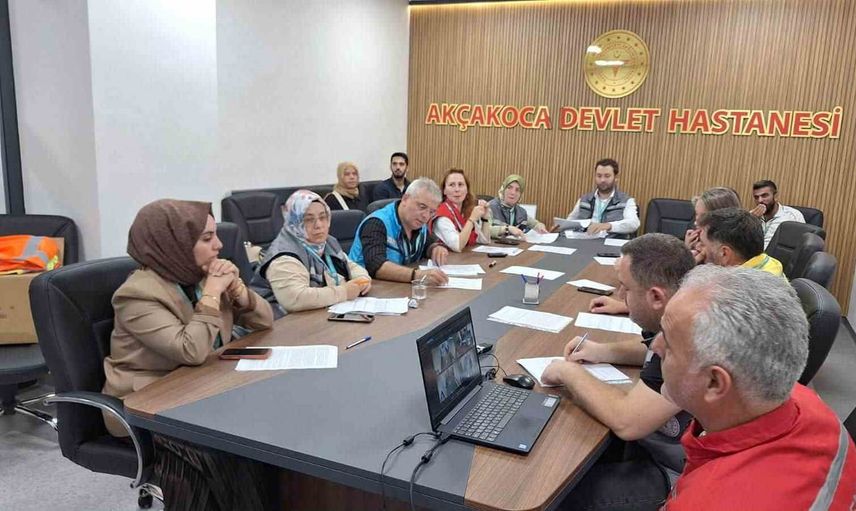 Akçakoca devlet hastanesinde rehine senaryosu için koordinasyon tatbikatı