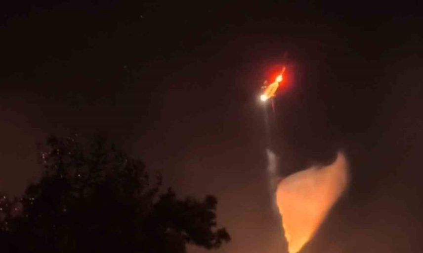 Nefes helikopteri Fethiye'deki yangında gece müdahalesinin merkezinde