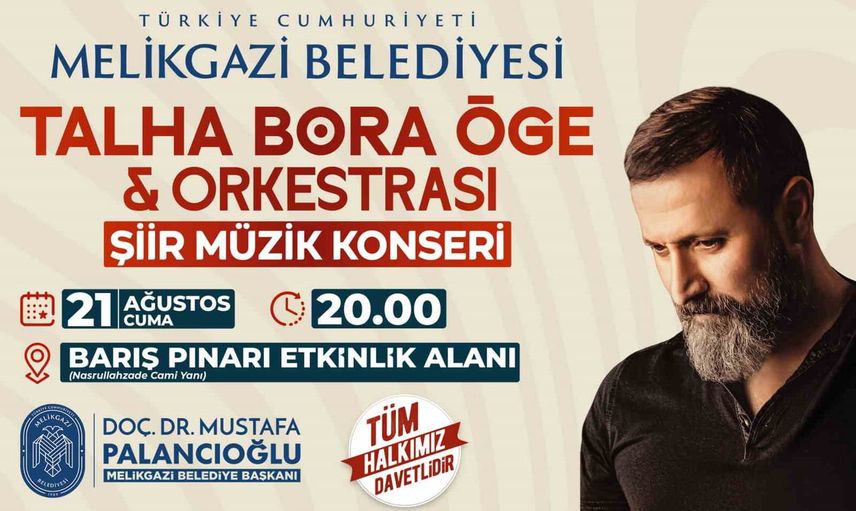 Melikgazi'de Talha Bora Öge ile şiir ve türkü akşamı