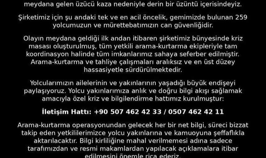 Filo Denizcilik yolcu yakınları için kriz ve bilgilendirme hattı kurdu