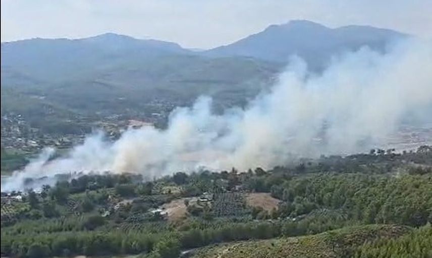 seydikemer'de orman yangınıyla mücadele sürüyor