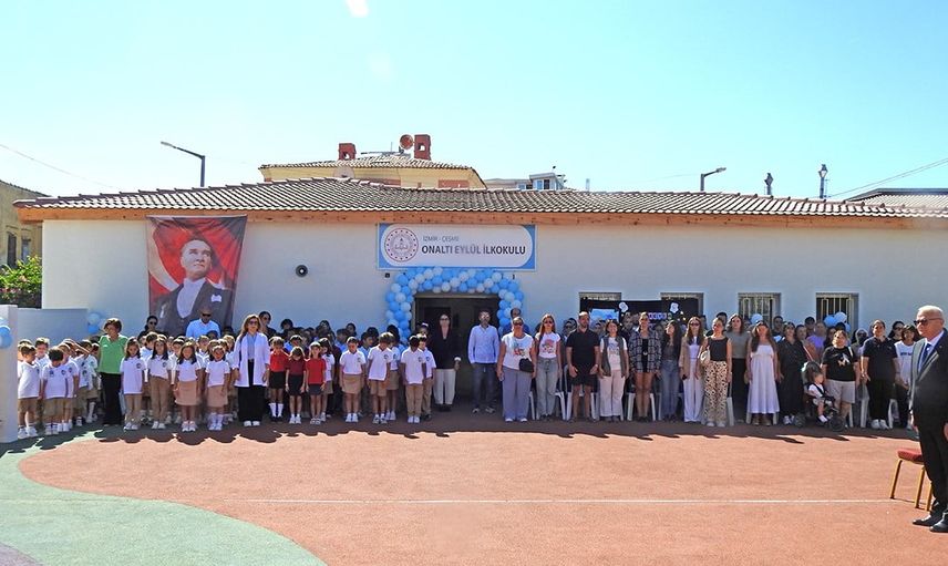 Yenilenen 16 Eylül İlkokulu törenle açıldı, 55 yıl sonra duygular canlandı