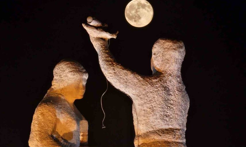 Elazığ'da çaydaçıra kavşağında ayın sakin koreografisi