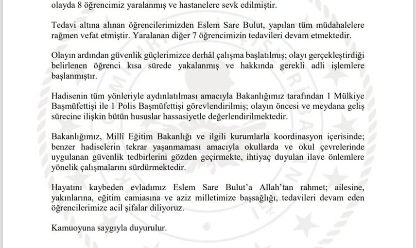 Başakşehir'de ortaokul olayında şüpheli kısa sürede yakalandı