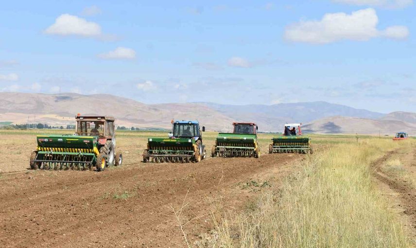 Rüştü köyünde korunga ekimiyle 50 dekar suni mera kuruldu