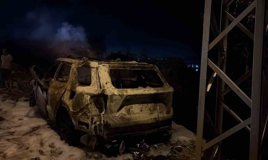 Hamamlı'da otomobil yangını mahallede kısa süreli paniğe yol açtı