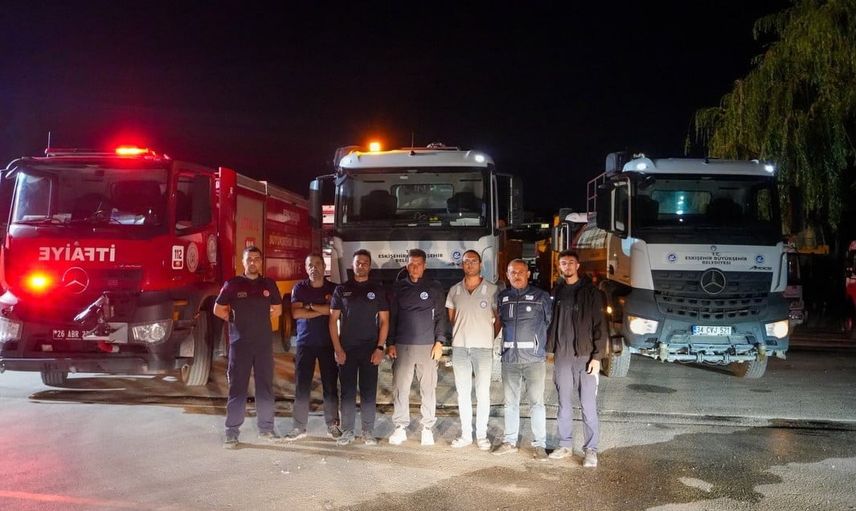 Eskişehir itfaiye ekipleri Aydın Çine'deki yangına destek için bölgeye ulaştı
