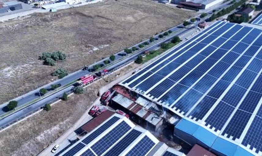 Kayseri'de yanan tekstil fabrikasının depo bölümünden görüntüler ortaya çıktı