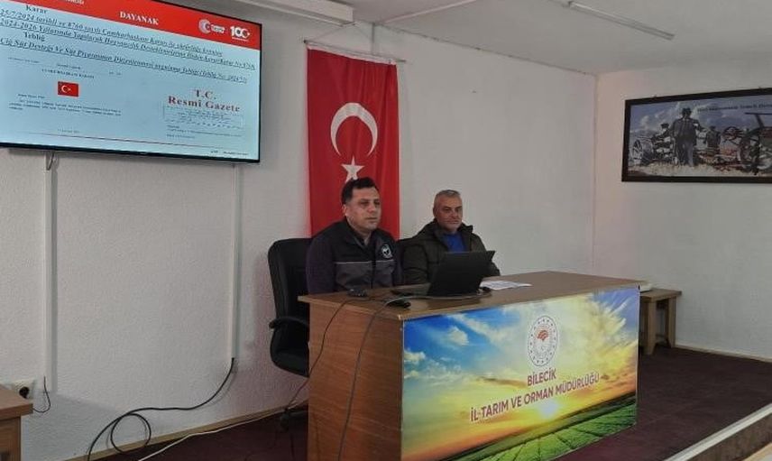 Bilecik'te çiftçilere çiğ süt kalitesi ve destekleme yol haritası anlatıldı