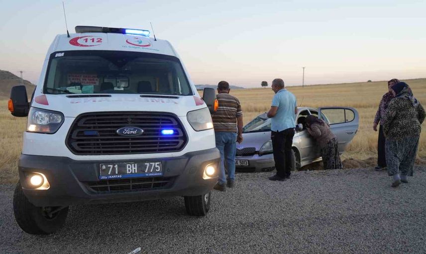 keskin'de kontrolden çıkan otomobil takla attı, 4 kişi yaralandı