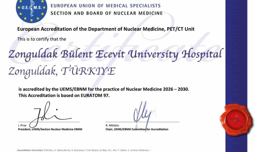 ZBEÜ pet/ct ünitesine Avrupa’dan akreditasyon onayı