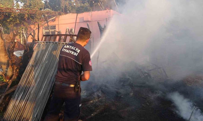 Rüzgarın taşıdığı kıvılcımlar Doğuyaka'da üç evi, depoyu ve seraları vurdu
