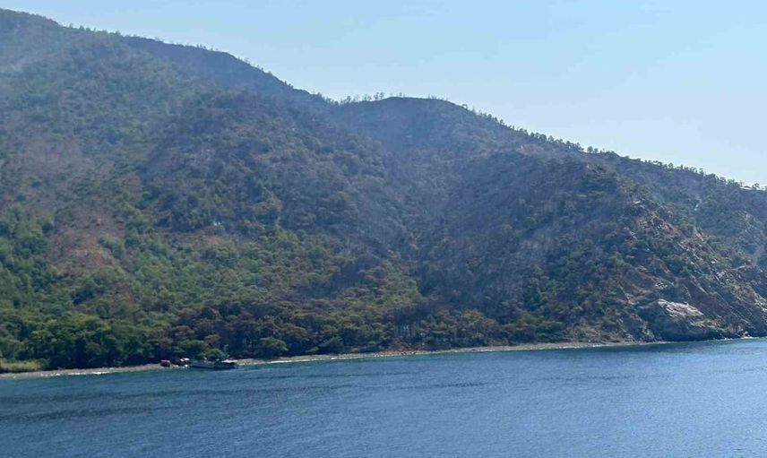Sarp arazide çıkarma gemileriyle müdahale: Marmaris yangını kontrol altına alındı
