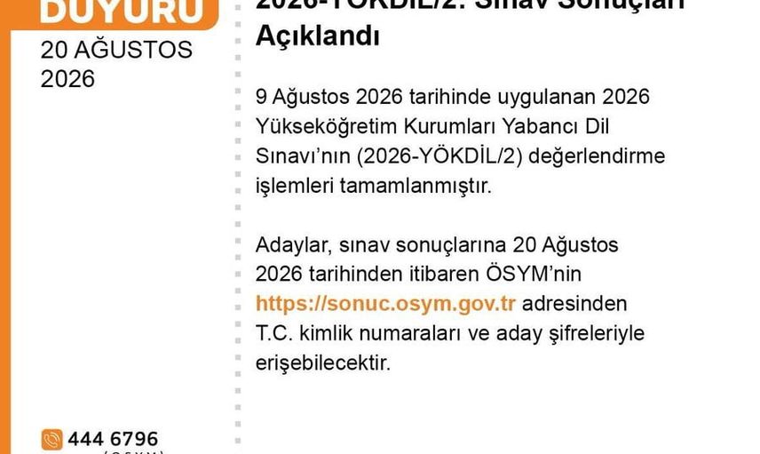ÖSYM erişimi açtı: 2026-YÖKDİL/2 sonuçlarına nasıl bakılır