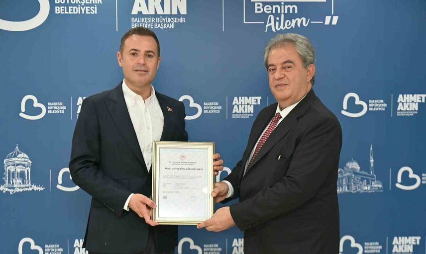 Balıkesir'de su yönetiminde yeni adım: BASKİ'ye mavi su verimliliği belgesi