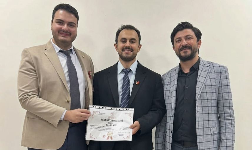 Kütahya'da acil tıp uzmanı olan Dr. Ali Şen'e teşekkür belgesi