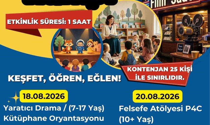 Aydın çocuk ve gençlik kütüphanesi dört gün sürecek drama, film ve atölye programı düzenliyor