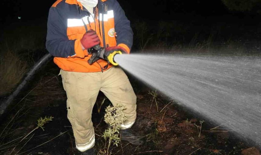 Kuş kıvılcımı Kızıldağ çamlarını tehdit etti, ekipler büyümeden müdahale etti