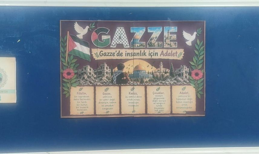 Öğrencilerden maneviyat ve zaman bilinci: 'Kudüs benim' ve 'vakti kuşanmak' panoları