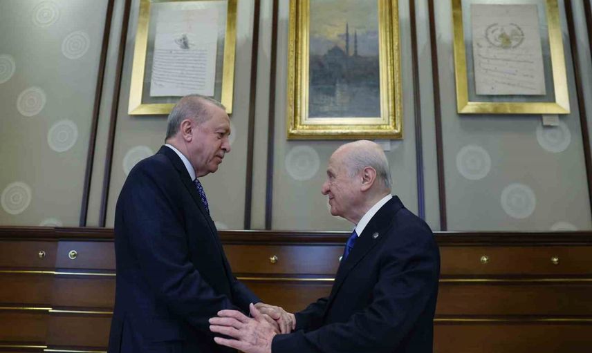 Erdoğan ile Bahçeli Cumhurbaşkanlığı Külliyesi'nde görüştü