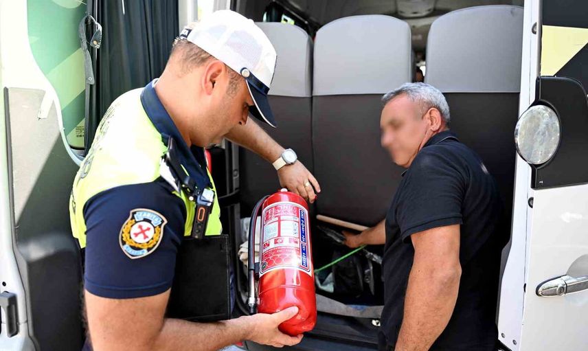 Mersin'de okul servislerine kapsamlı güvenlik denetimi