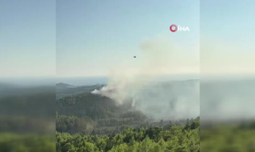 Manavgat'ta kapsamlı müdahale: 6 helikopter, 2 uçak ve 75 personel yangına karşı