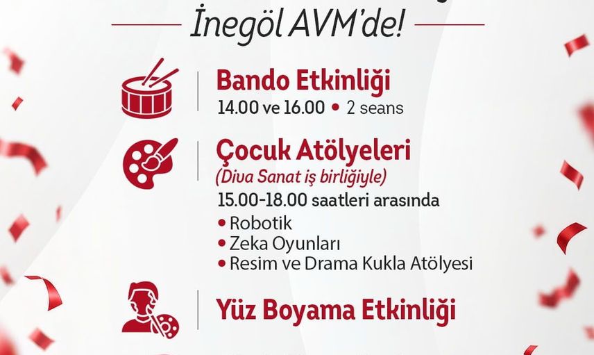 İnegöl avm cumhuriyet coşkusunu etkinliklerle karşılıyor